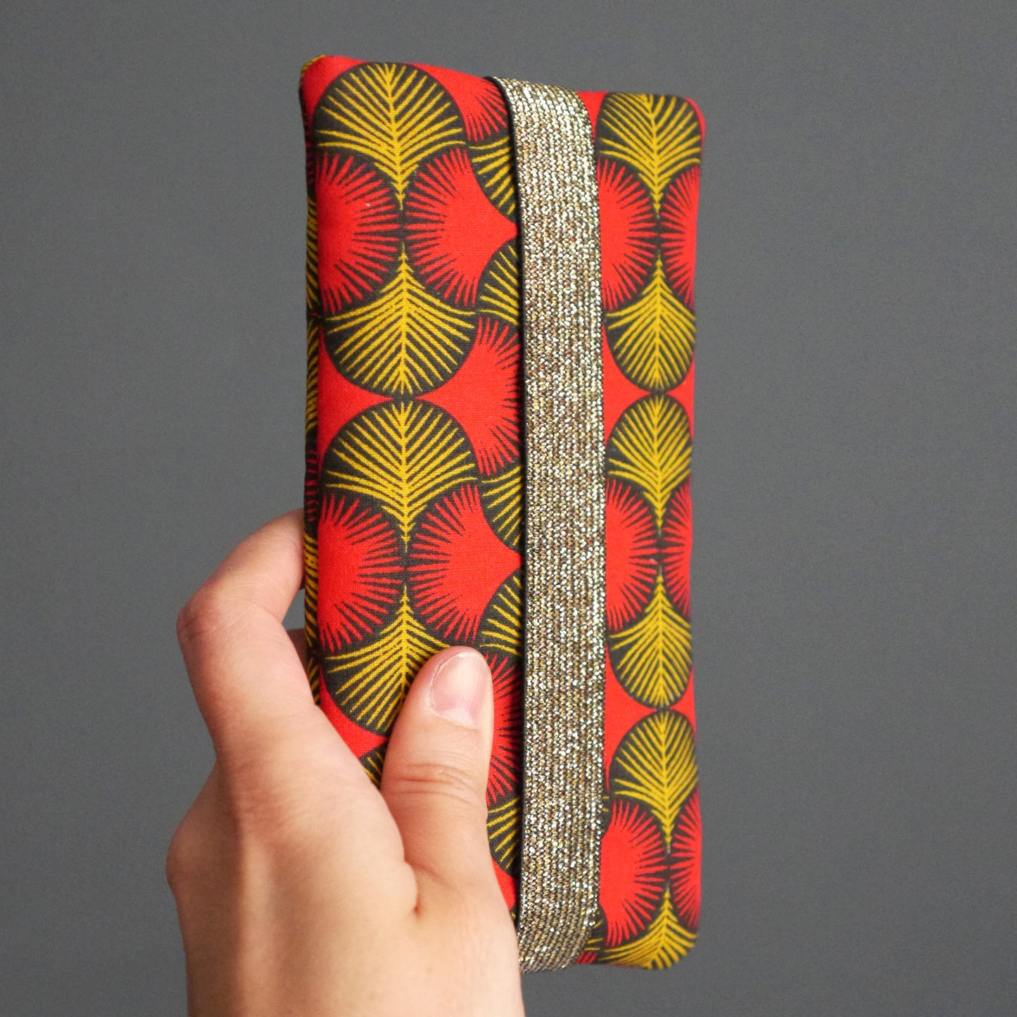 Sock cover for all Samsung and iPhone phones, size of your choice, red, yellow, gold elastic wax fabric pouch
