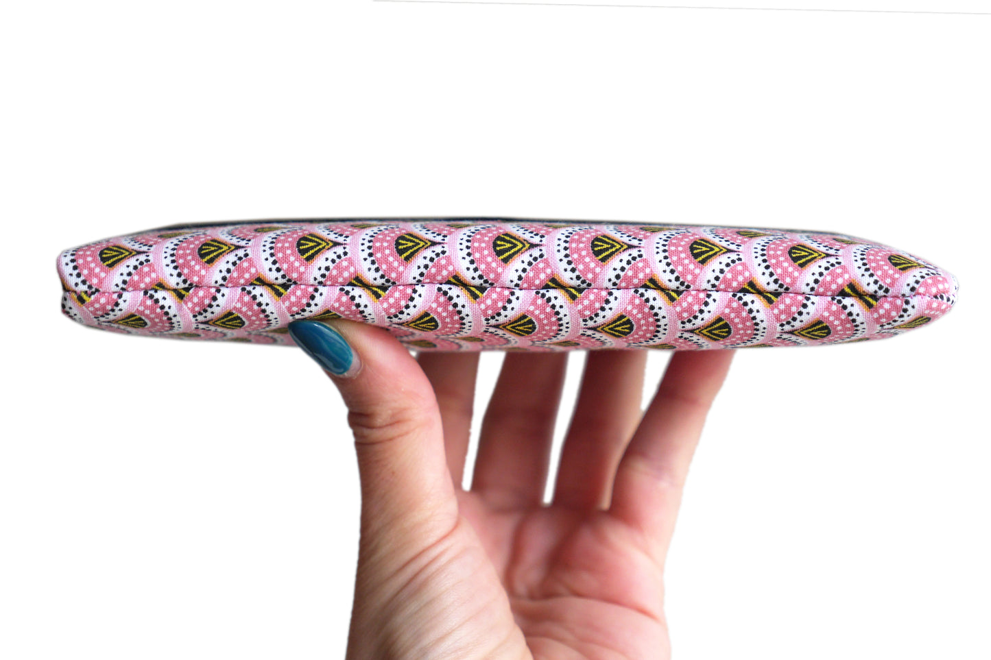 Housse chaussette tous téléphones tissu graphique éventails japonais roses élastique noir et or iPhone, Samsung…