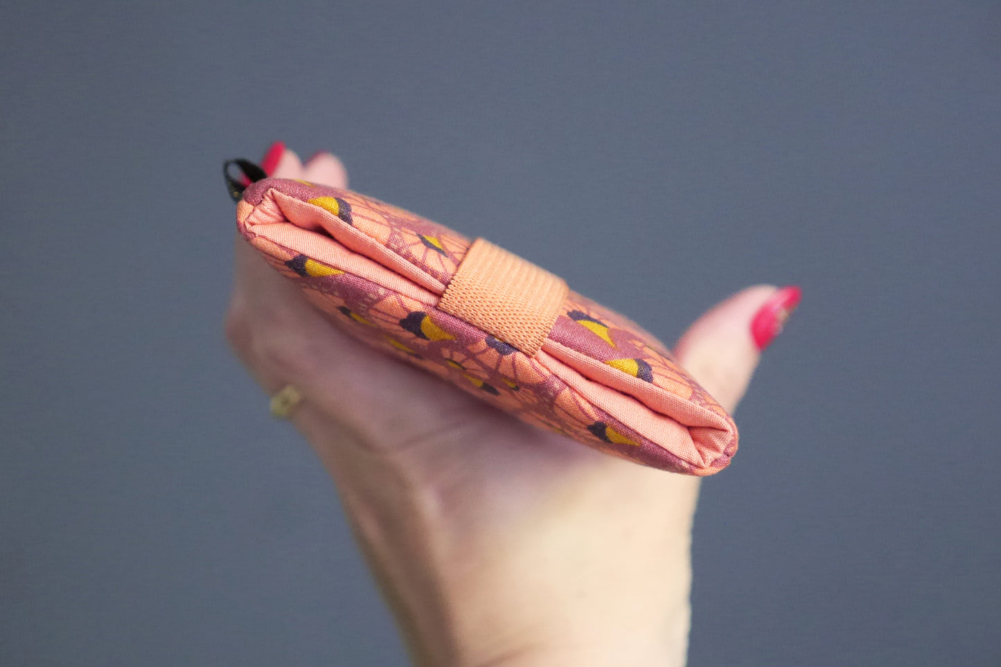 Housse téléphone tissu taille au choix éventails japonais orangé