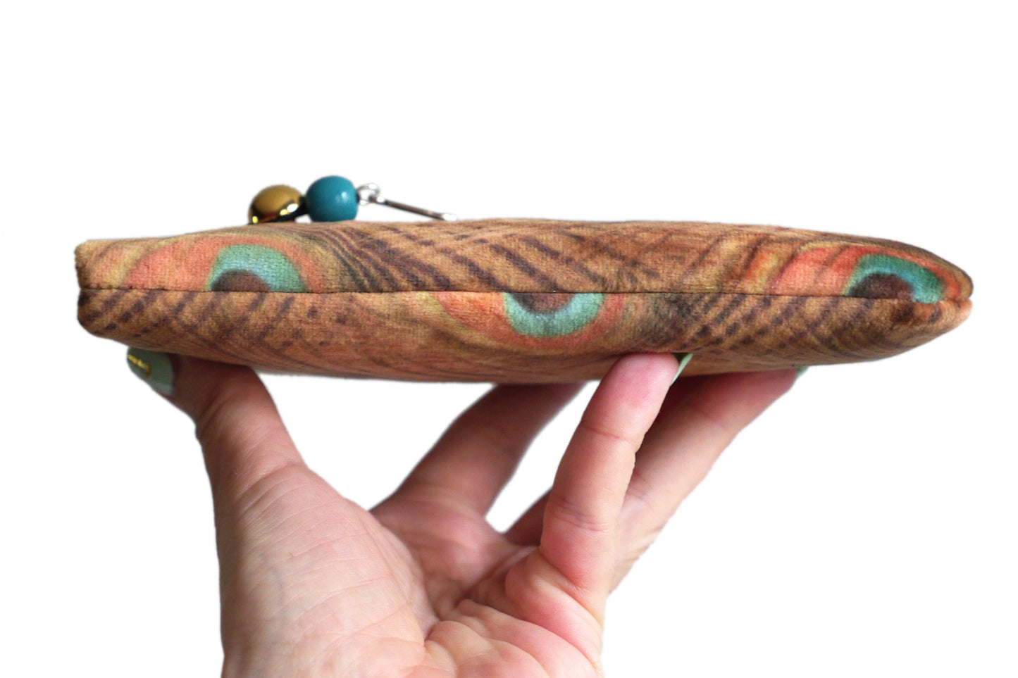 Sock cover for all phones, scales, feathers, dotted, kiwi green, size of your choice, golden elastic mobile phone case