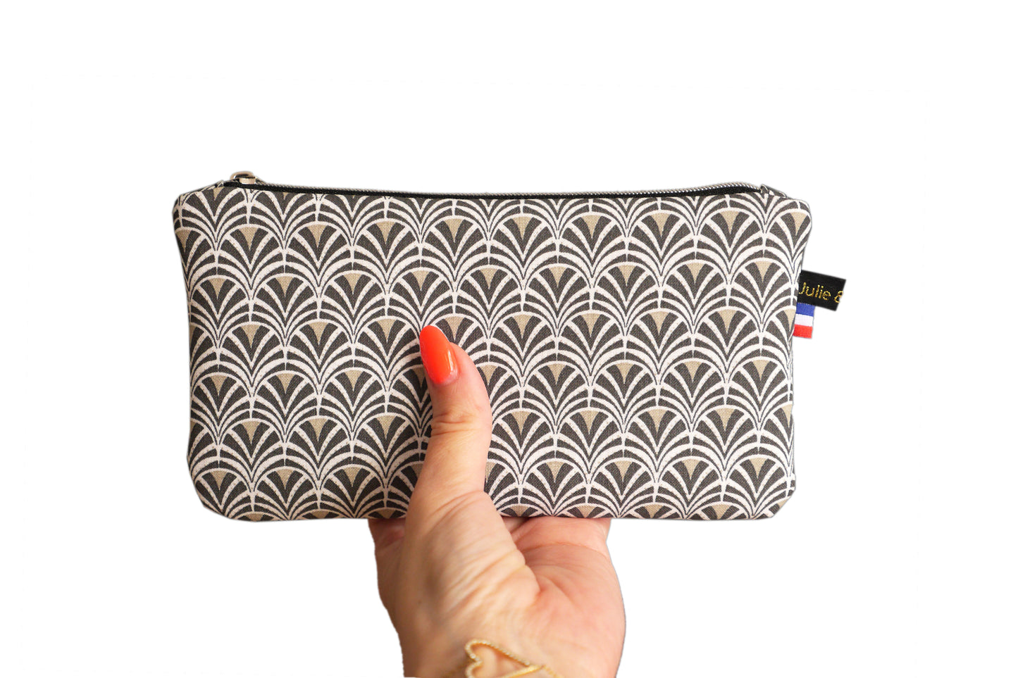 Zipped case glasses case black and white graphic fabric