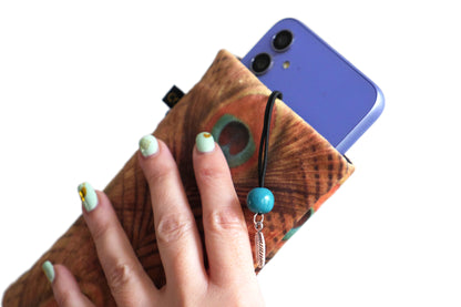 Sock cover for all phones, scales, feathers, dotted, kiwi green, size of your choice, golden elastic mobile phone case
