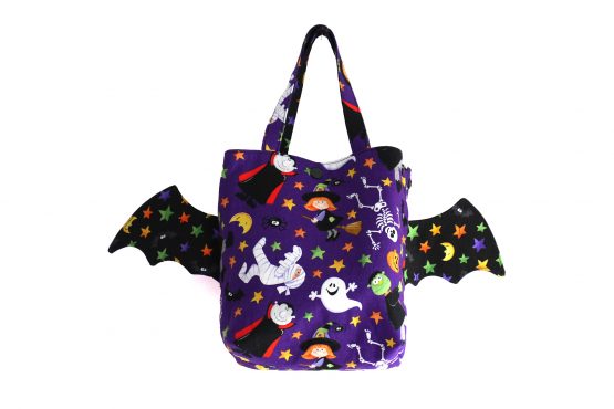 Panier Halloween sac à bonbons tissus coloré chauve-souris fête enfant - Julie & COo